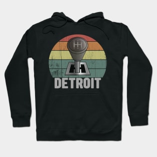 Retro Detroit Manual Stick Gear Shift Car Hoodie